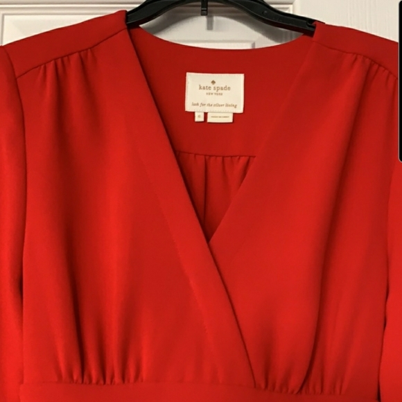 Kate Spade BNWOT Tie Waist Cocktail and Holiday dress. Lollipop Red color - Picture 11 of 12